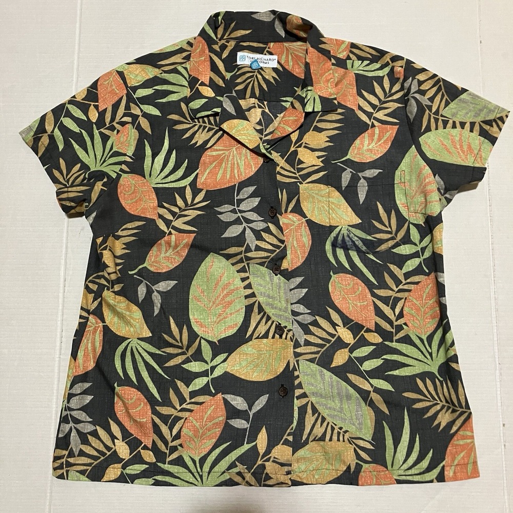 Tori Richard Uniform‎ Hawaiian Shirt Top Womens Size XL Uniforms Blouse *READ*